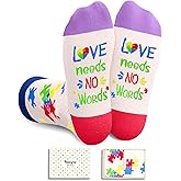 HAPPYPOP Autism Awareness Socks for 4-18 Years Kids - Gifts for Autistic Boys and Girls