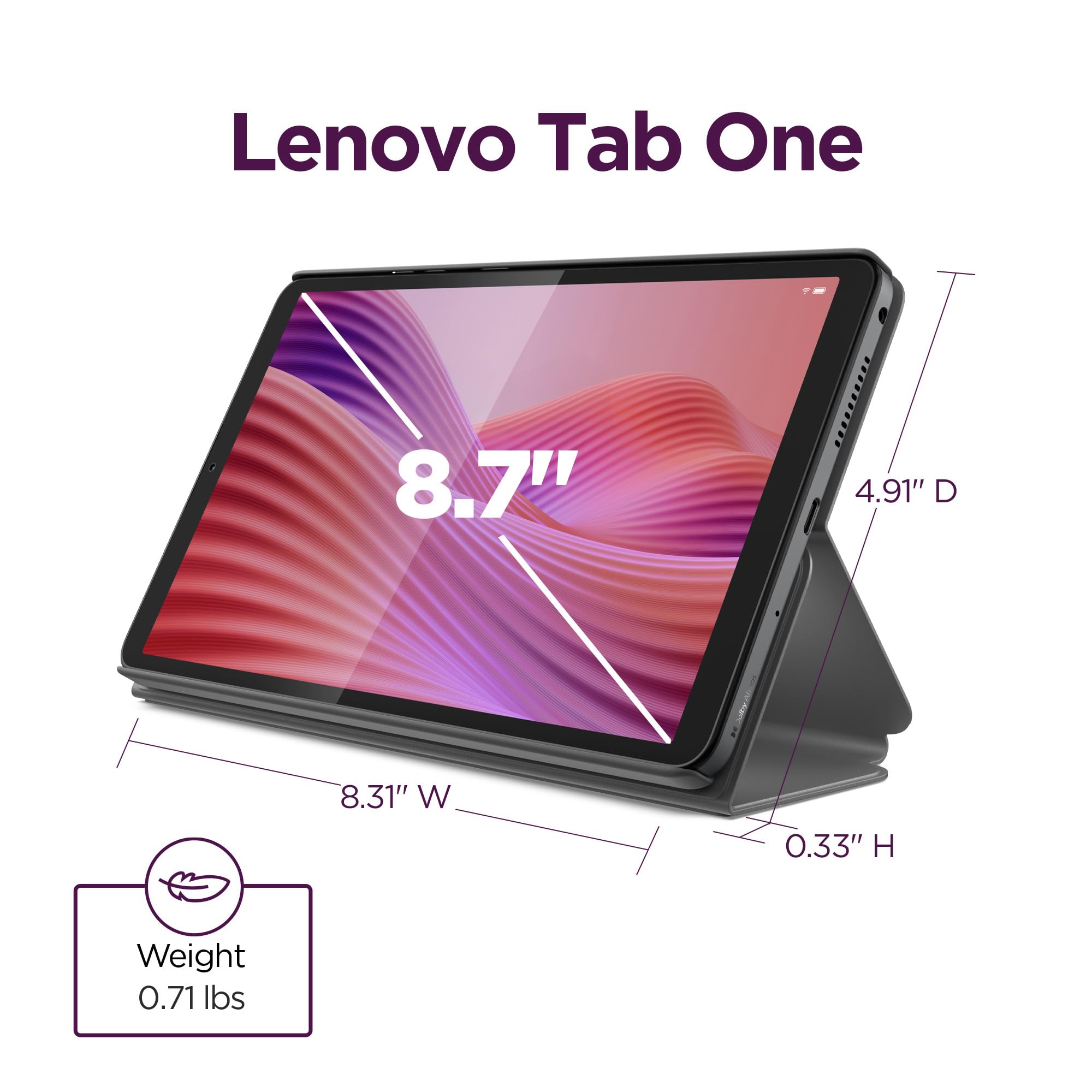 Lenovo Tab One - Lightweight Tablet - up to 12.5 Hours of YouTube Streaming - 8.7