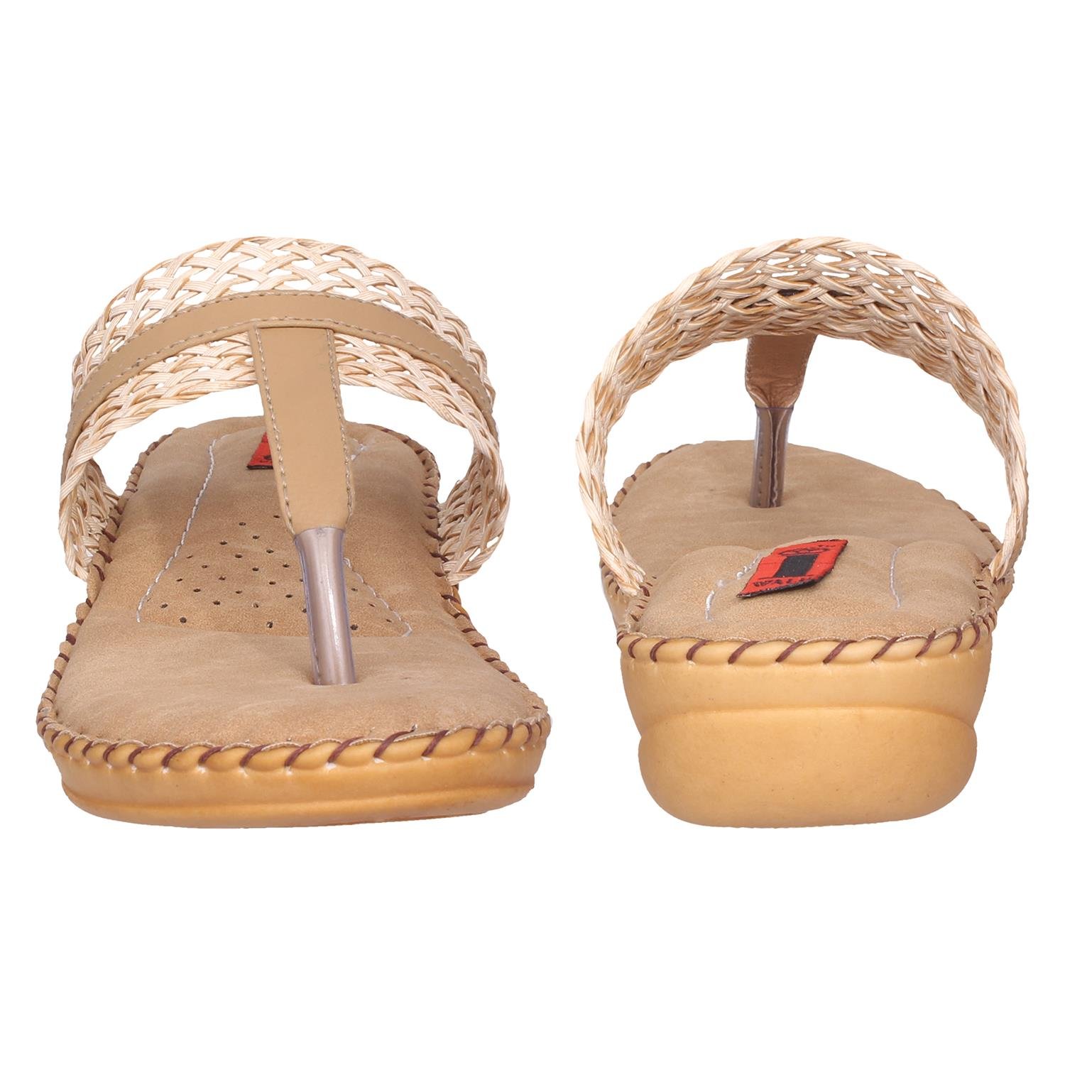 1 walk comfortable synthetic leather doctor sole women's flats - beige