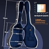 CAHAYA Acoustic Guitar Case ABS Black 41 Inch Hard Case 1.5 cm Padding view 4
