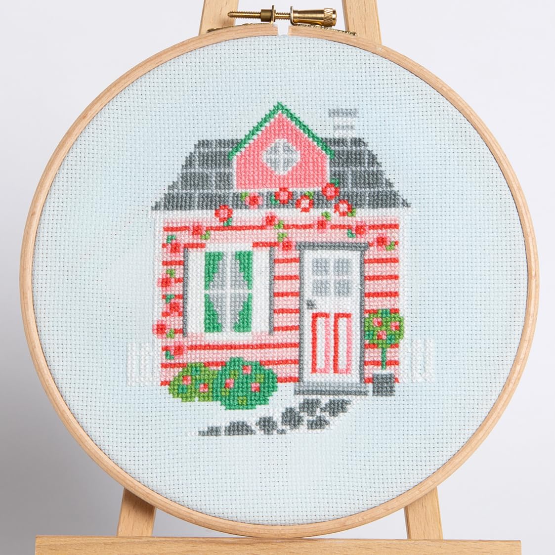 Cross Stitch Kit - Mulberry Cottage for Beginners Modern Kit Includes DMC Threads and Zweigart Fabric