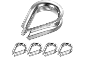M METERXITY 5-Pack Wire Rope Thimbles, M12 Stainless Steel 12mm Rope Thimble Rigging for Diameter Cable Rigging/Sailing/Cloth