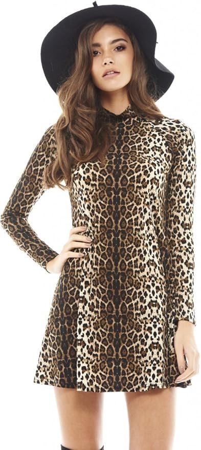 AX PARIS CURVE Satin Leopard Print High Low Wrap Dress, Plus size 16 to 26