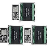 Suuoo 3-Pack ESP32 Development Board with Breakout Shield, Type-C, 38-Pin | Solderless screw terminals, 2.4GHz WiFi Bluetooth dual-core module, for smart home IoT prototyping