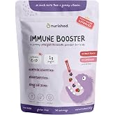Nurished Kids Immune Booster with Elderberry, Acerola Cherry, Zinc, Vitamins C &amp; D - Straight-to-Mouth Powder - 30 Servings - 2 Flavors