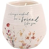 Pavilion Gift Company - Friend - 8-Ounce Ceramic Candle, Jasmine Scented Candle, Happy Birthday Gifts for Women, Best Friends, BFF, Friendship Gifts for Women, 1 Count, Cream