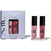 Saie Glossybounce Duo - Hybrid Tinted Lip Oil & Lip Gloss Set - Hydrating, Non-Sticky Shine with Hyaluronic Acid & Jojoba Oil for Soft, Plump Lips - Makeup Gift Set - Disco & Bounce (2 Count)