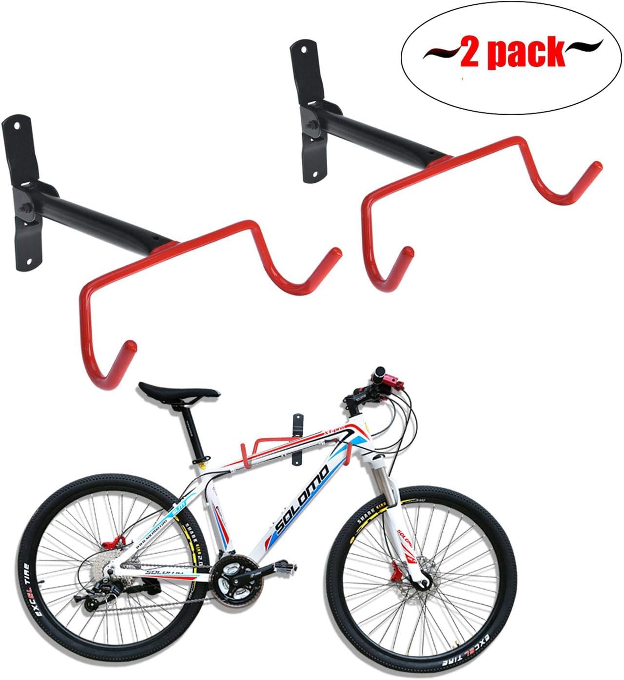 Auwey Bike Wall Mount Rack Storage Hanger Foldable Bicycle Holder Hook Bicycle Bike Rack Storage