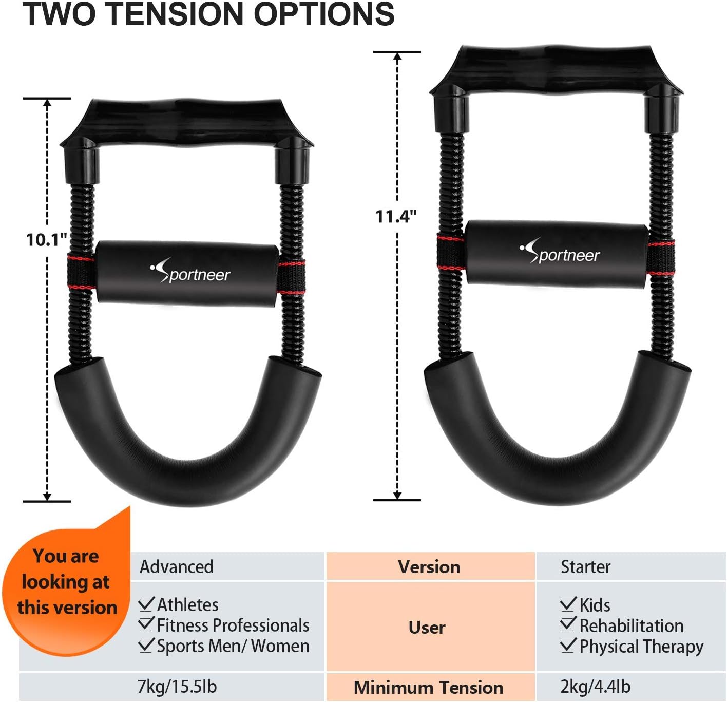 Sportneer Wrist Strengthener Forearm Exerciser Hand Developer Strength Trainer for Athletes, Fitness Enthusiasts, Professionals : Sports & Outdoors