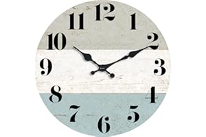 KECYET Wall Clock - Beach Outdoor Clock for Patio, Wall Clocks Battery Operated, Coastal Ocean Themed Blue Clock Nautical Decor for Lake House, Home Clearance, Kitchen, Pool, Bathroom (10 INCH)
