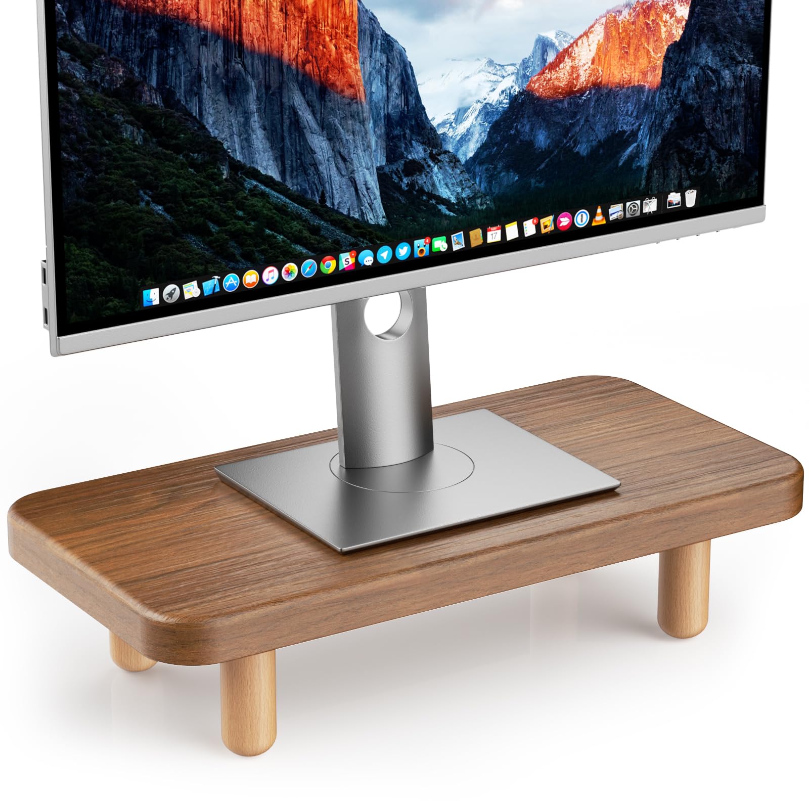 Photo 1 of NestNeat Monitor Stand - Wood Monitor Stand Riser for Laptop Computer/TV/PC/Printers, Dual Monitor Stand Riser