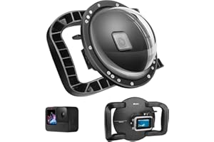 SHOOT Dome Port for GoPro Hero 13/12/11/10/9 Black - Upgraded Coating Film for Anti-Scratch, Dual Handle Stabilizer Floating Grip, Overall Waterproof Case - Shoot Over Underwater Photos/Videos