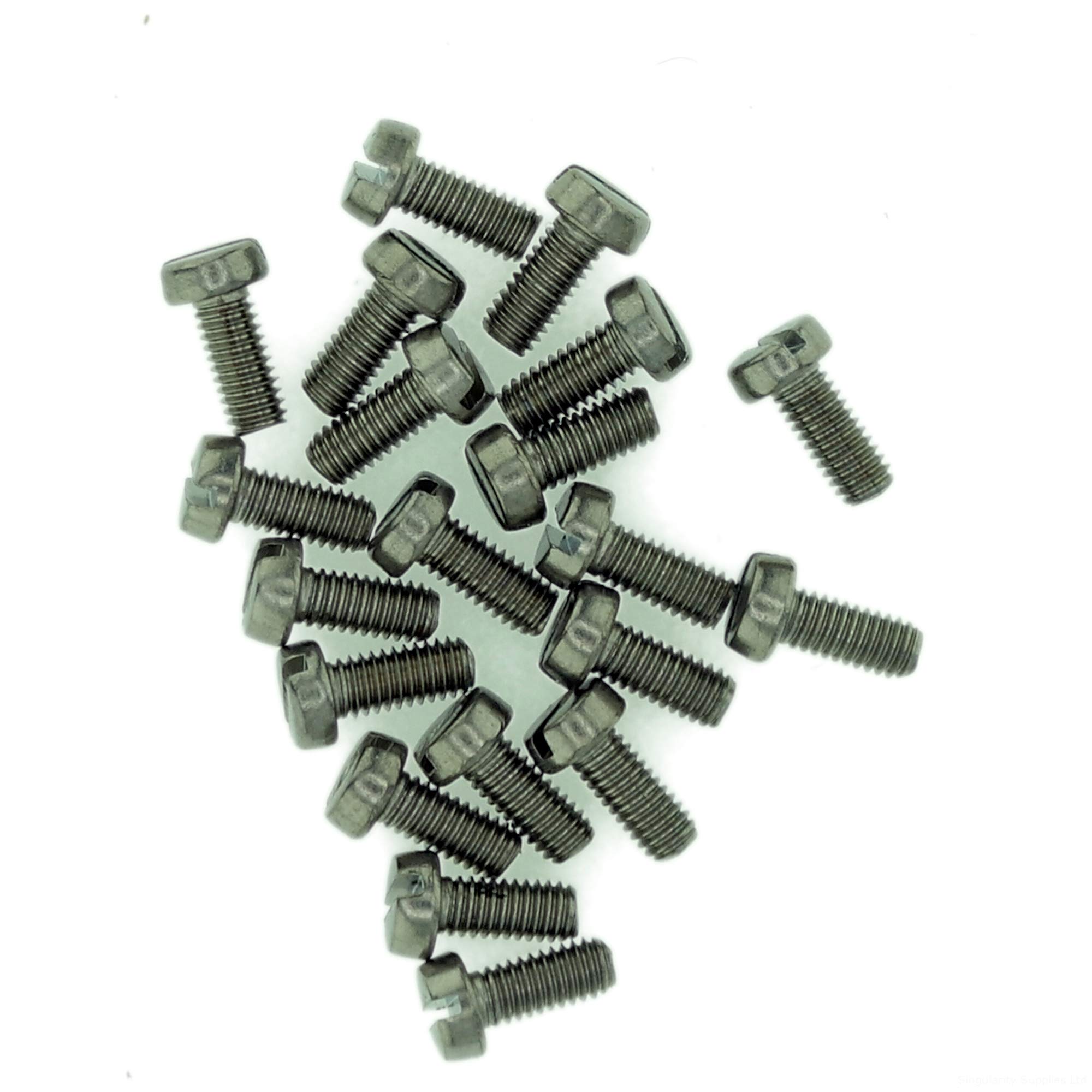 M1.4 (1.4mm x 2mm) Slot Cheese Machine Screw (Bolt) - Stainless Steel (A2) (Pack of 20)