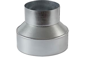 THE SHEET METAL KID 10" X 7" Duct Reducer & Increaser Non-Crimped Single Wall Galvanized Sheet Metal ducting Connector for Airflow, Heating, Cooling, & air Ventilation Systems Fittings