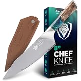 Dalstrong Chef Knife - 8 inch - Valhalla Series - Premium 9CR18MOV HC Steel - Celestial Resin &amp; Wood Handle - Razor Sharp - Kitchen Cooking Chef's Knife - Leather Sheath