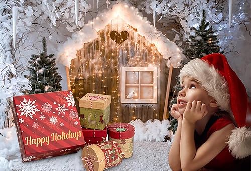 GnFlus Christmas Gift Box Pack Nesting Gift Boxes for Presents