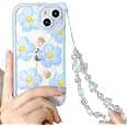 NITITOP Coque pour iPhone 14 Plus Mignonne Transparente Motif de Fleurs Diverses avec Porteur de Carte pour Femme Fille Doux TPU Antichoc Étui Housse - Fleurs Diverses