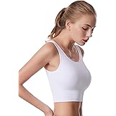 SPRIMEMONG Women's Light Support Sport Bra Wireless Longline Comfy Bra-Seamless Yoga Crop Tops