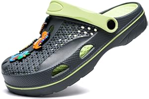 Wolidio Boys and Girls Arch Support Garden Clogs Shoes Kids Slippers Indoor Outdoor Beach Sandals Removable Cushion Insole