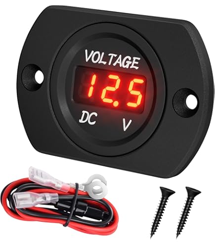 2 1/16" Digital VoltMeter Gauge Red LEDs Black Bezel Made In The