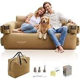 OUTDOOROPP Inflatable Couch for Camping with Built-in Electric Pump | Portable Heavy Duty Blow Up Air Sofa Loveseat, Waterproof Lounge Furniture, for RV, Backyard, Beach, Patio &amp; Outdoor Party