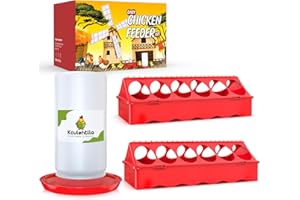Kculehtlla Chick Feeder and Waterer Kit, Chick Feeder Trough and 0.3 Gallon Chick Waterer, No Waste Baby Chick Starter Kit for Chicks, Ducks, and Quail