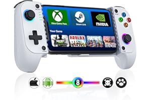 Mocagen Phone Controller for iPhone/Android Support Phone Case, Mobile Game Controller with Led Light, Upgraded Joysticks, Turbo, Handheld Gaming Gamepad