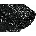 ShinyBeauty Xmas Sparkly Decoration Sequin Fabric Mesh Fabrics for Evening Dress Clothing Backdrop Curtain (1 Yard, Black)