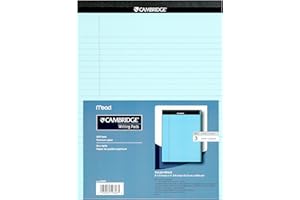 Cambridge Writing Pads, 8.5 X 11 Inches, Letter Size, Wide Ruled, Perforated Sheets, Bue Paper Note Pads, 3-Pack (59806)