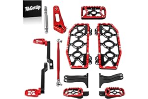 TIKGETUP Floorboards MX Foot Boards for Harley Touring CVO Road King Street Road Electra Glide 2008-2024 (Black+Red)