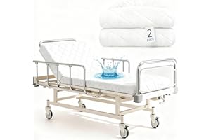 Lounsweer 2 Pack White Waterproof Hospital Bed Sheets 80 x 36 Inch Elastic Fitted Mattress Cover for Home Hospital Beds