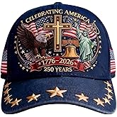 Eagle & Liberty & Cross,Celebrating America 250th Anniversary Baseball,Tribute Cap for Men & Women Patriotic Hats