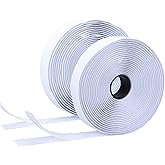 BQS 1" Width Self Adhesive Hook and Loop Sticky Back Tape Fastener 16 feet(White)