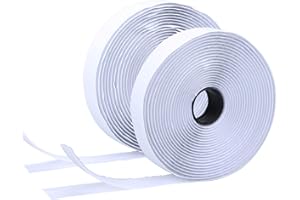 BQS 1" Width Self Adhesive Hook and Loop Sticky Back Tape Fastener 16 feet(White)