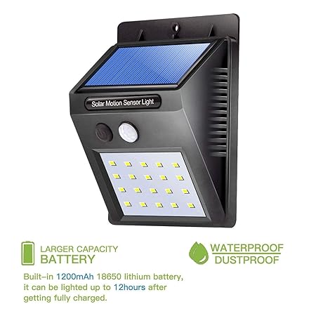 Kangaroo 20 LED Solar Motion Sensor Light,Outdoor Weatherproof for Driveway Garden Path