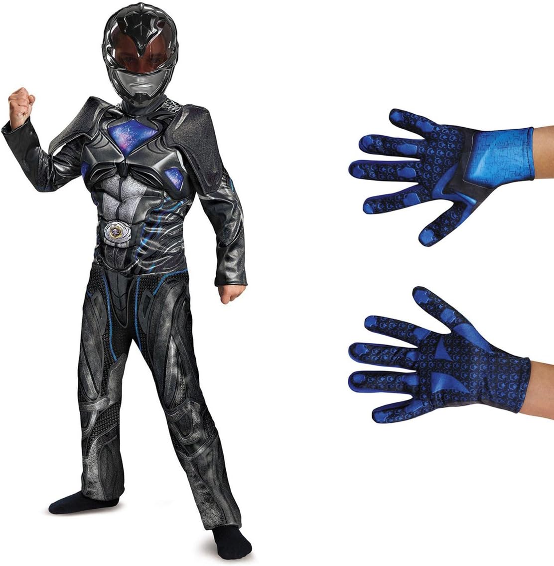 Power Rangers Movie Black Ranger Children's Classic Muscle Costume Kit