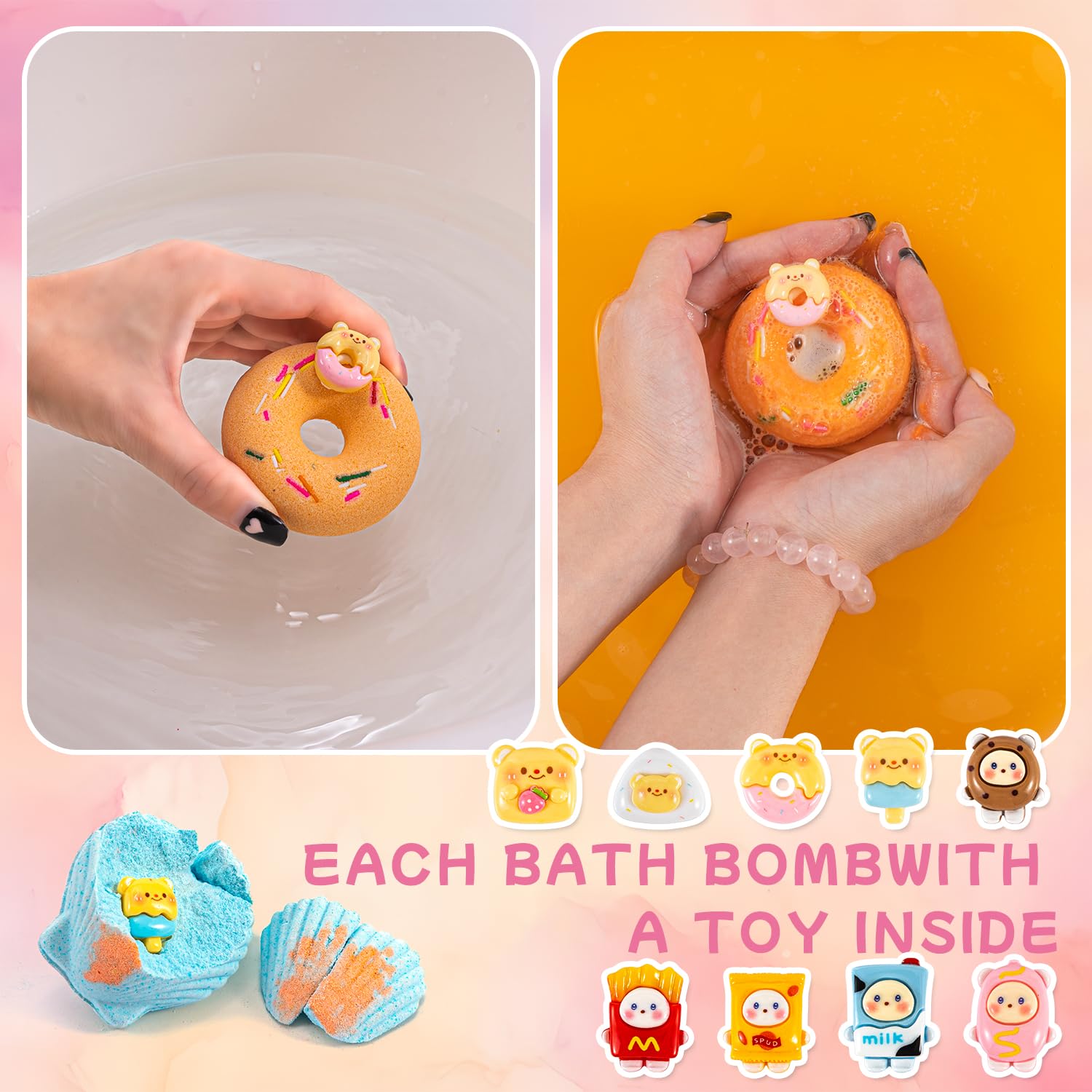 9XXL Bath Bombs Gifts Set, BusyMouth 9pc Kids Bath Bombs with Surprise Toys | Non-Toxic Bubble Bath | Birthday Gift Set for Girls & Boys Ideal Gift for Mother's Day Valentines