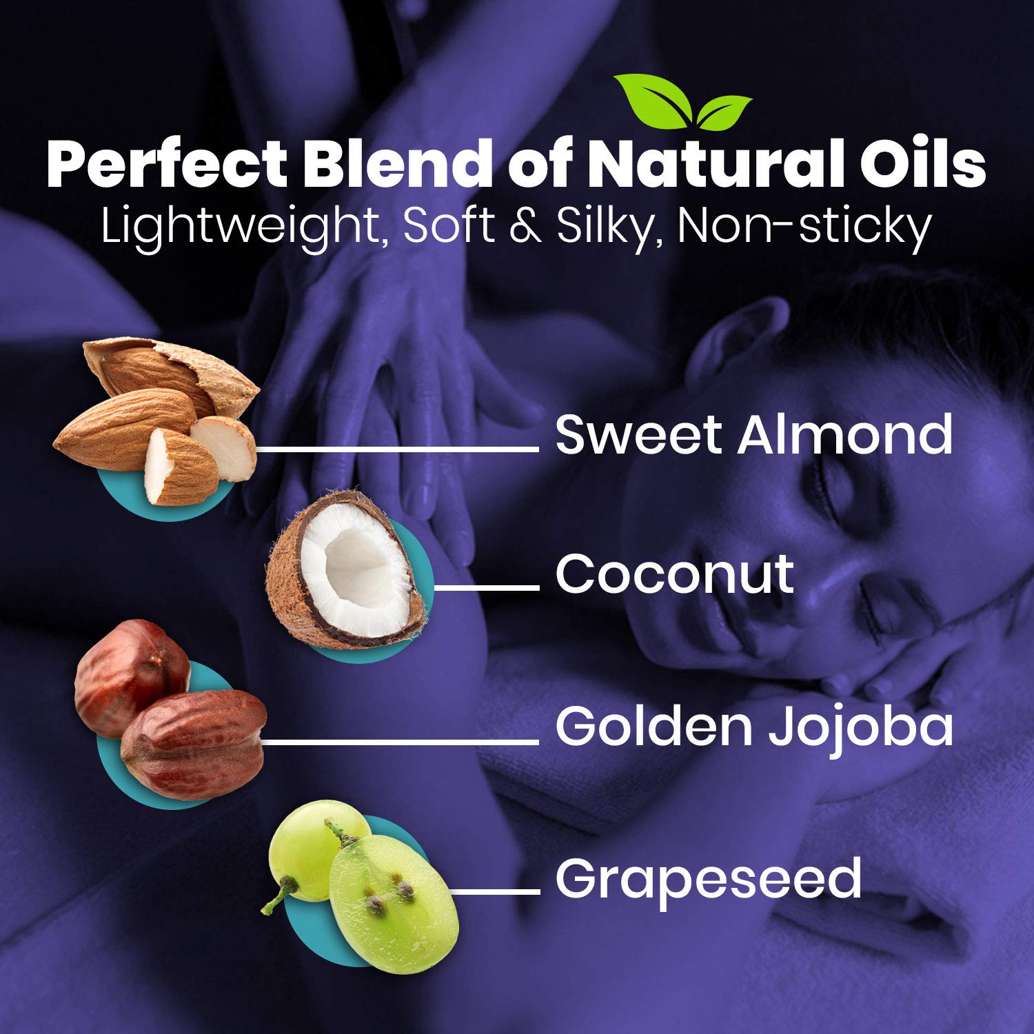 Skinsations - Vanilla Massage & Body Oil - LG | Lightweight & Silky Soft Blend of Edible Sweet Almond, Fractionated Coconut, Grapeseed & Jojoba Oils with Natural Vanilla Flavor for Him and Her: Health & Personal Care