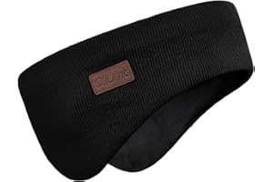 Oliumt Ear Warmers Headband, Fleece Earmuffs Running Headband (Black, One Size)