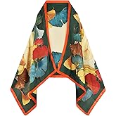 WaJuemy Silk Feeling Scarf for women Lightweight Long Floral Scarves Shawl Wraps Elegant Evening Dresses Satin Shawls Scarfs