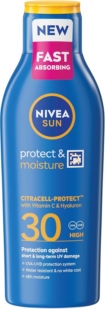 NIVEA SUN Protect & Moisture Lotion SPF 30 200ml Vitamin C Hyaluron 48H Moisture