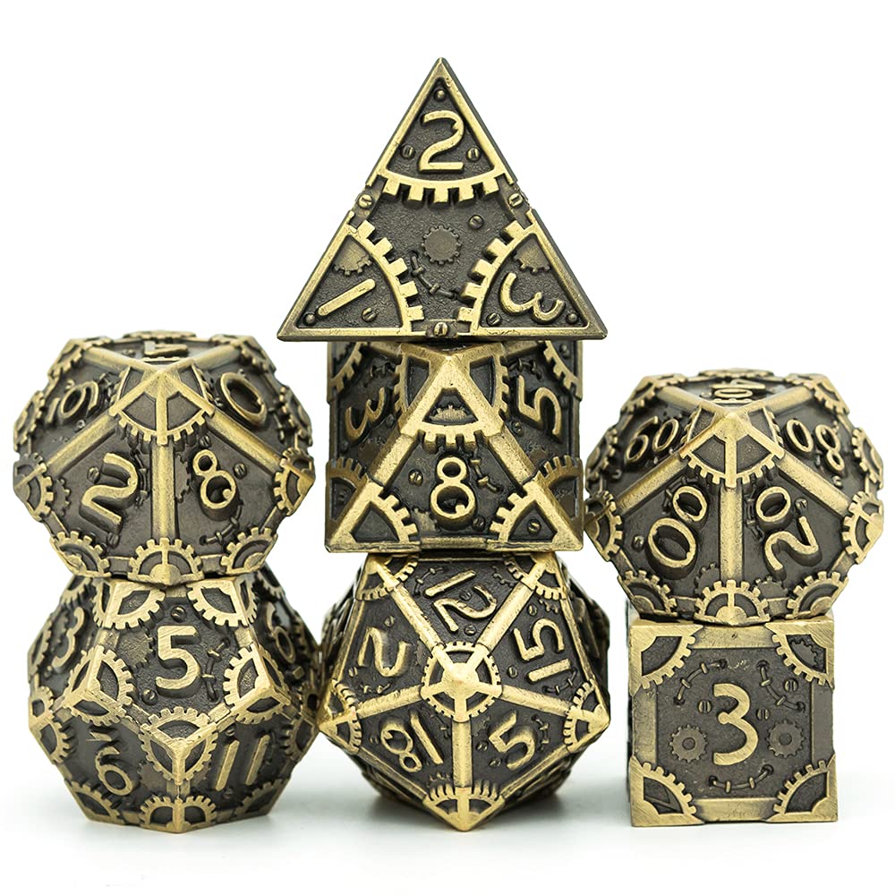 UDIXI Metal Dice Set 7 Die Polyhedral Dice Set DND