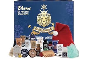 Advent Calendar 2025, Advent Calendar 2025 Adult Men, 24pcs Beard Care Bath and Body Care Gift Set, Self Care & Bathroom Esse