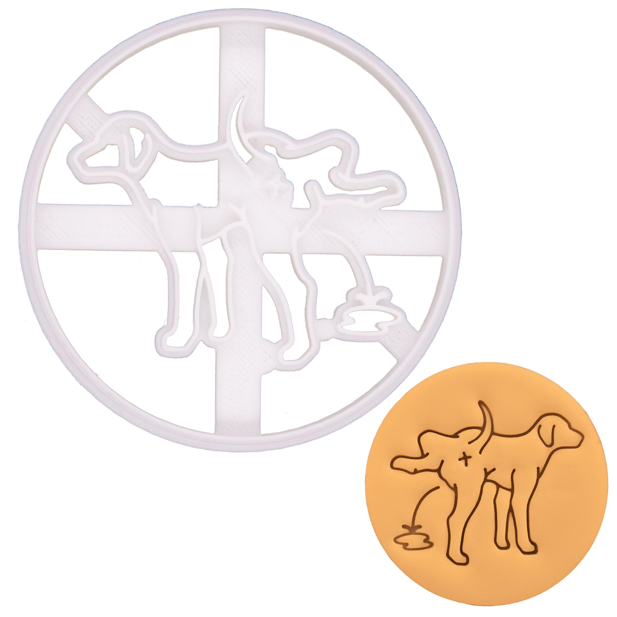 BAKERLOGY Dog Peeing Sign Cookie Cutter - Detailed Biscuit Cutter Design for Baking and Crafts, Ideal on Fondant, Dough, Clay