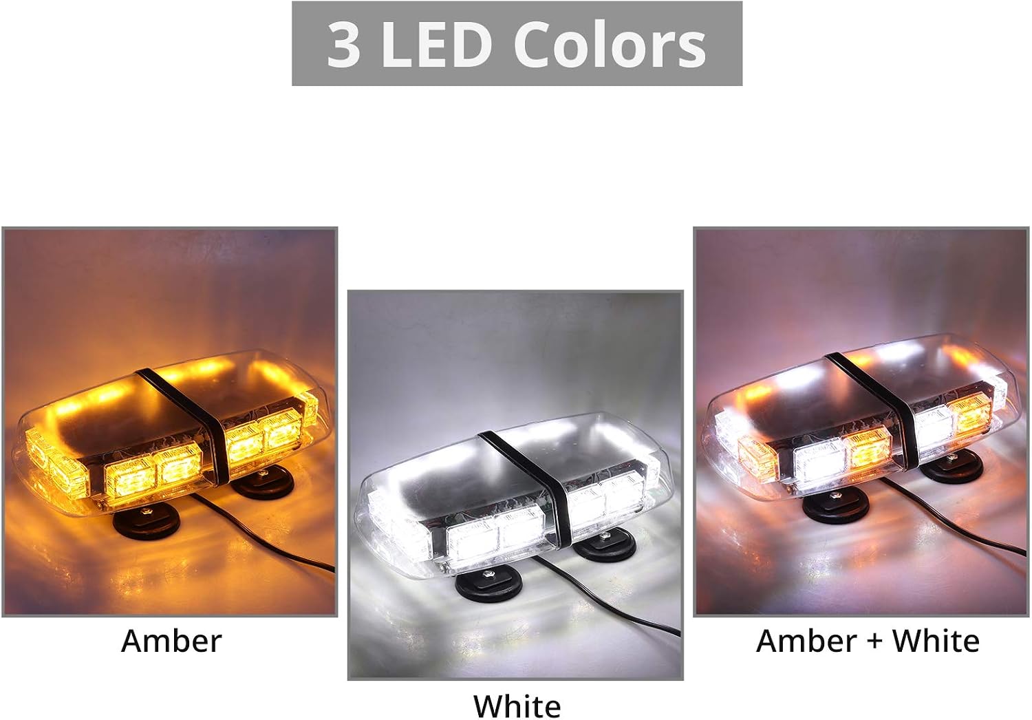 PROZOR Car Roof light 4PCS 12/24V Emergency Warning Strobe Light 36 LED 7 Modes MAGNETIC Beacon Strobe Light for Cars Truck SUV - Image 4