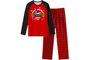 Fiodrimy Boys Pajamas Big Boys Pjs Set Long Sleeve and Pants Jammies 2 Piece Boys Sleepwear Lounge Clothes Size 8-14