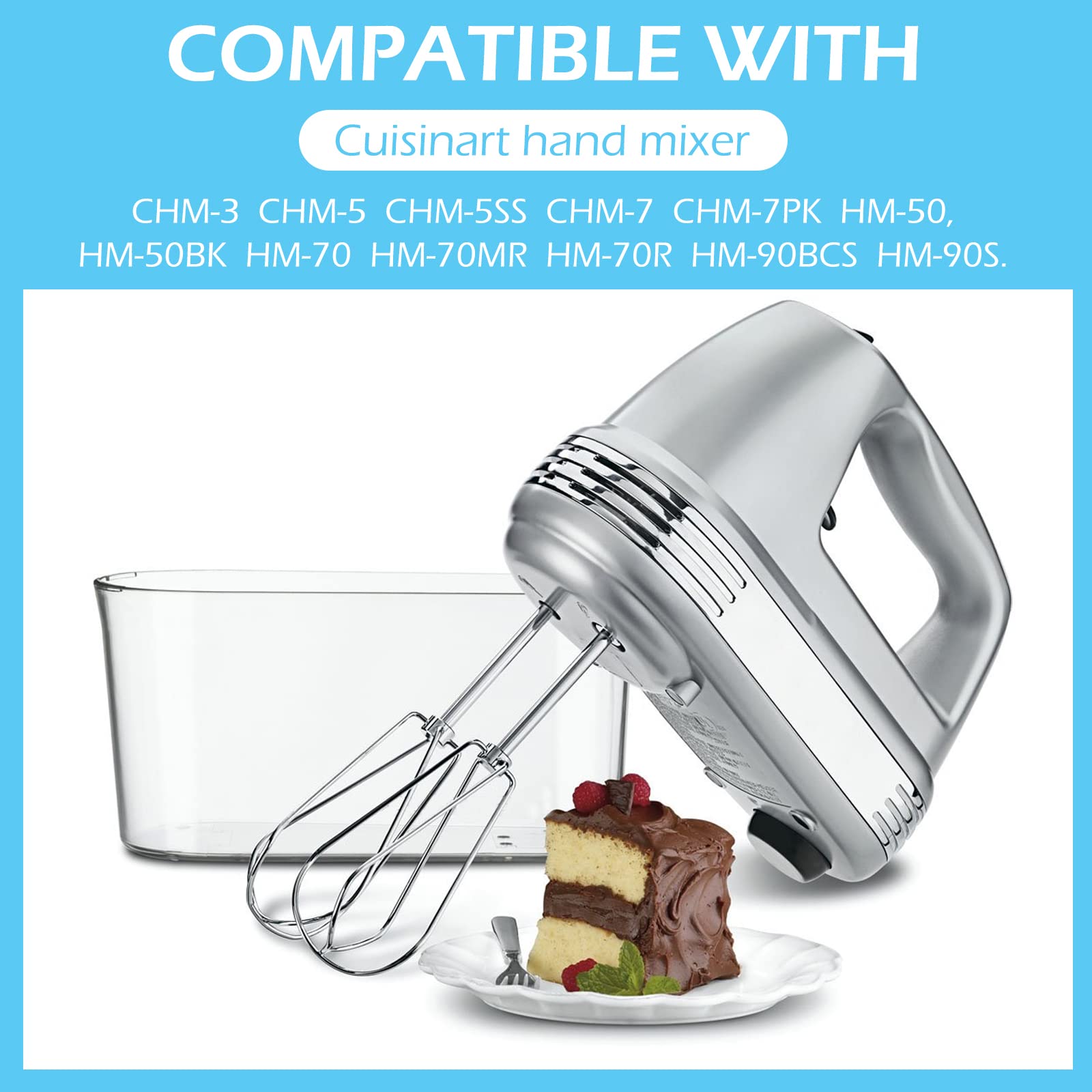 Hand Mixer Beaters Compatible with Cuisinart CHM Mixer, HM-50, HM-70, 9 7 5 3 Mixer Attachments, for Cuisinart Blender Replacement Parts, fit Cuisinart Stainless Steel Hand Mixer Replacement Beaters