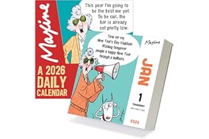 TF Publishing 2026 Maxine Daily Desktop Calendar - Small Daily Desk Calendar 2026 for Home or Office Organization, Full-Color Tear-Off Pages & Stand-Up Display with Funny Quotes - 5.25 x 5.25 In
