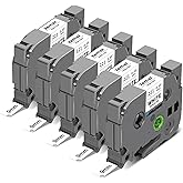 XemaX 5-Pack 9mm 0.35" Label Tape Compatible for Brother Tze-221 Tze221 Tz-221 Black on White P Touch Tze Tz Label Tape 9mm Laminated White for PTouch PT-D210 D200 D220 H110 D400 D600 PT1290 2430