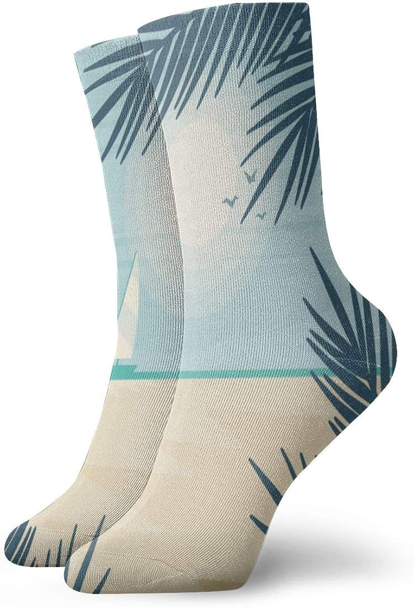 Calcetines de verano para playa, diseño de paisaje atlético, unisex a